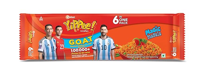 YIPEE INSTANT NOODLES MAGIC MASALA 6 IN 1